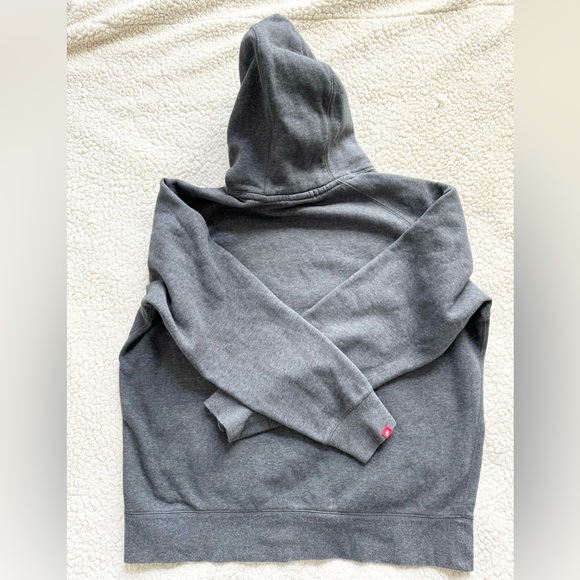 Vintage Y2K Nike Big Swoosh Spell Out Logo Gray Hoodie  Red Tag Diagonal Large - Picture 2 of 16